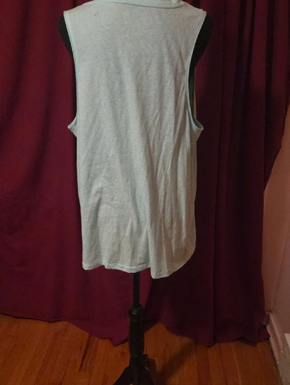 Light Blue V-Neck Sleeveless Knot-Front Tank Top